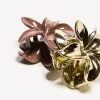 2-pack of metallic flower hair clips