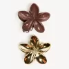 2-pack of metallic flower hair clips