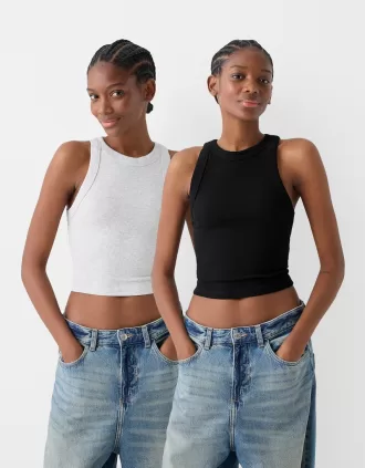 2-pack of sleeveless ribbed T-shirts 2-pack of sleeveless ribbed T-shirts