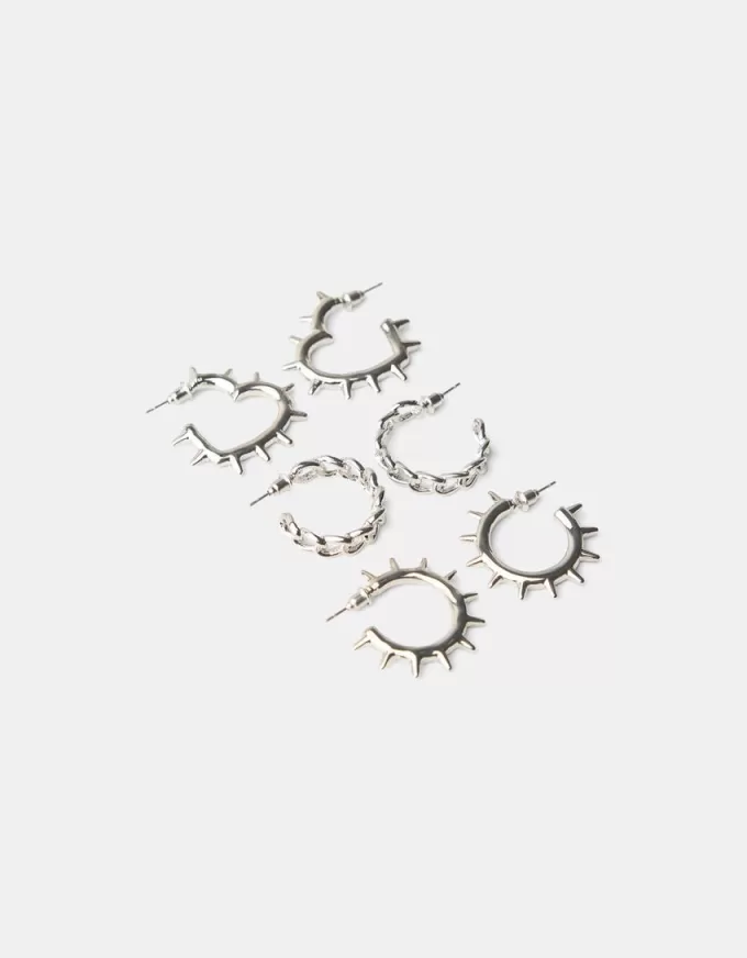 3-pack of grunge hoop earrings 3-pack of grunge hoop earrings