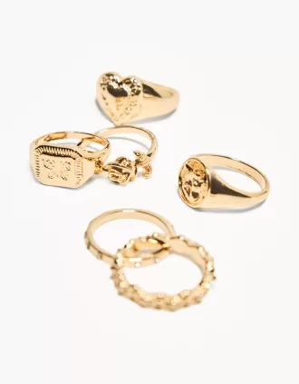 3-pack of signet rings