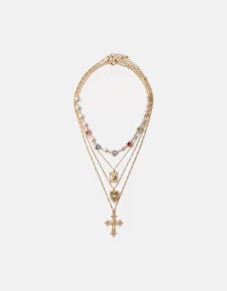 4-pack of rhinestone cross necklaces