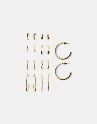 9-pack of textured earrings 9-pack of textured earrings