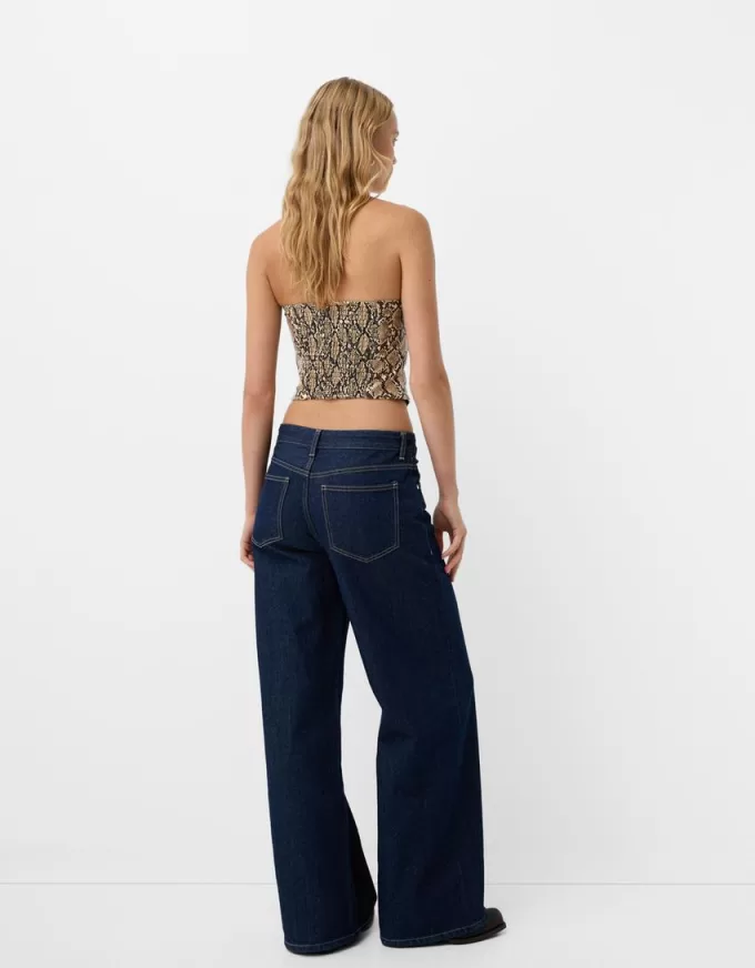 Animal print leather effect corsetry-inspired top Animal print leather effect corsetry-inspired top