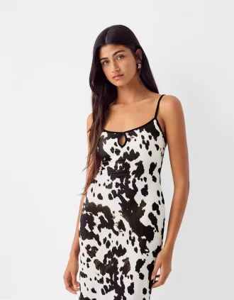 Animal print midi dress