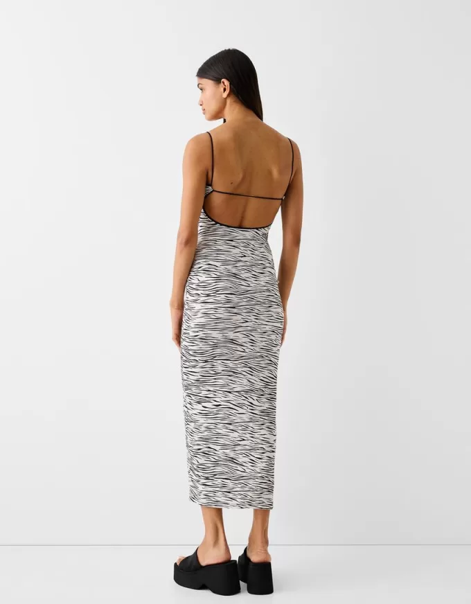 Animal print midi dress