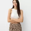 Animal print mini skirt