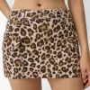 Animal print mini skirt
