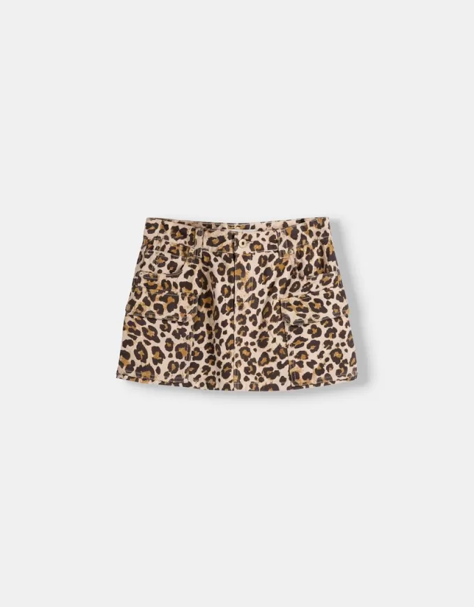 Animal print mini skirt
