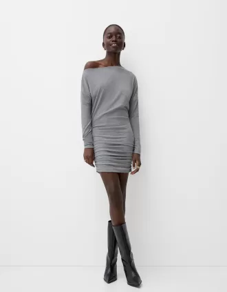 Asymmetric long sleeve dress