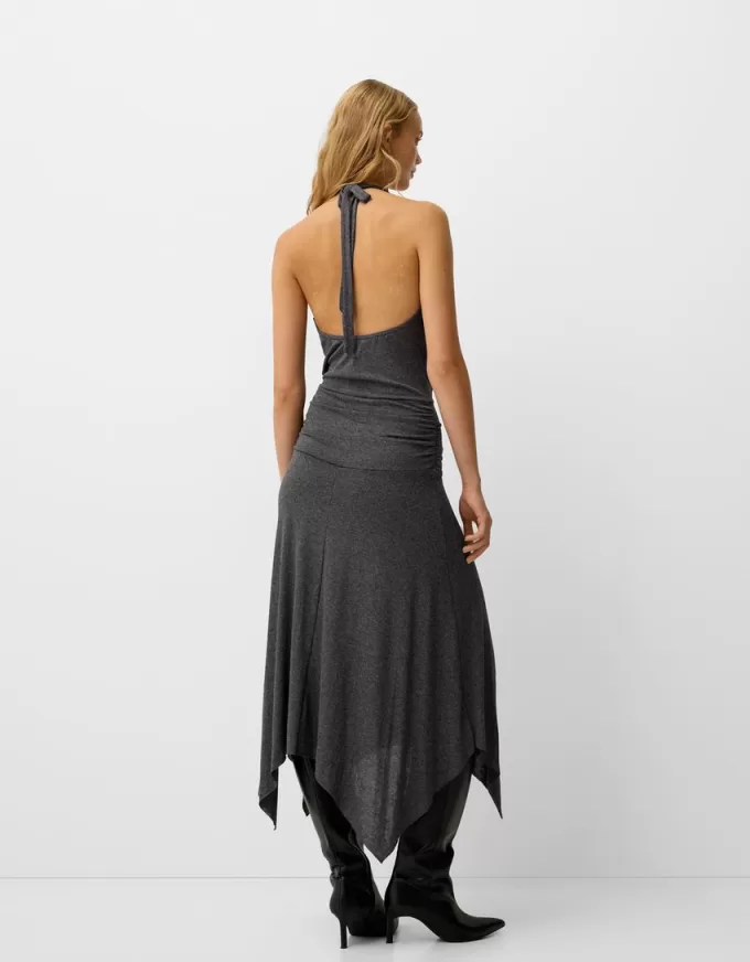 Asymmetric midi dress with ruffles Asymmetric midi dress with ruffles