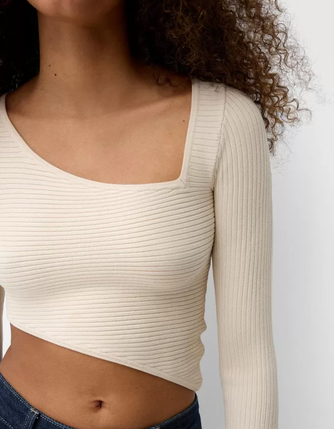 Asymmetric ribbed sweater Asymmetric ribbed sweater