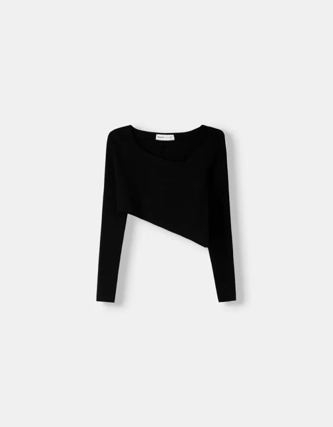 Asymmetric ribbed sweater Asymmetric ribbed sweater