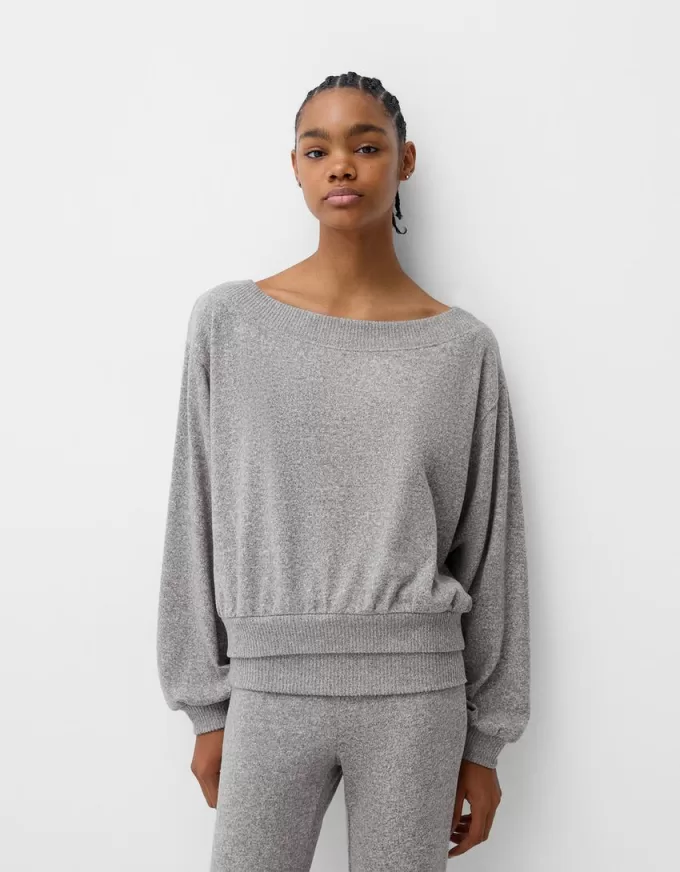 Asymmetric soft touch sweater