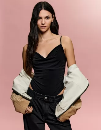 BERSHKA SERIES draped strappy bodysuit