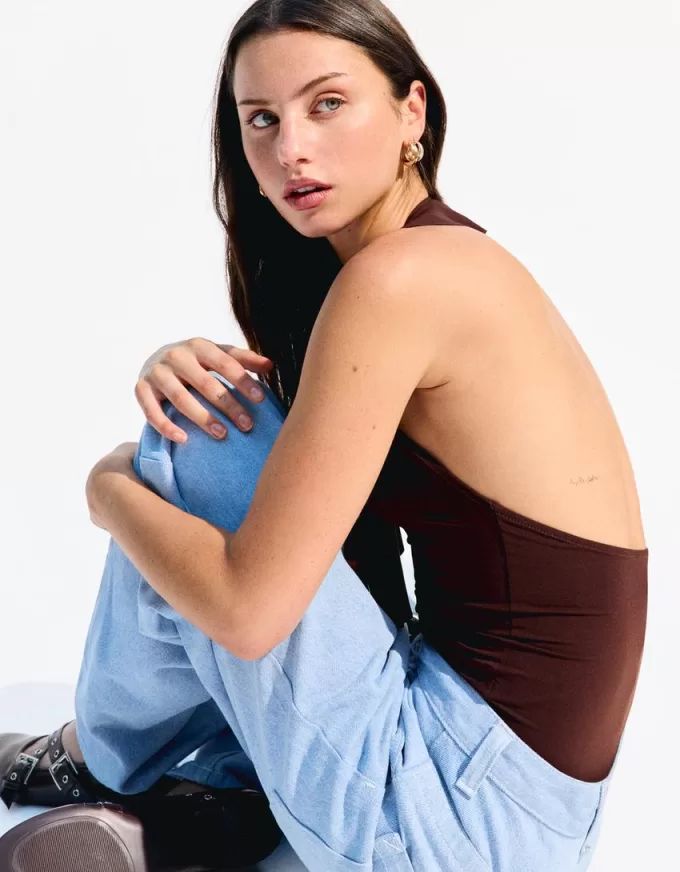 BERSHKA SERIES draped strappy bodysuit BERSHKA SERIES draped strappy bodysuit