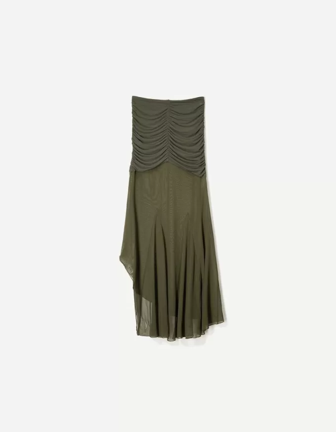 BERSHKA SERIES gathered tulle midi skirt BERSHKA SERIES gathered tulle midi skirt