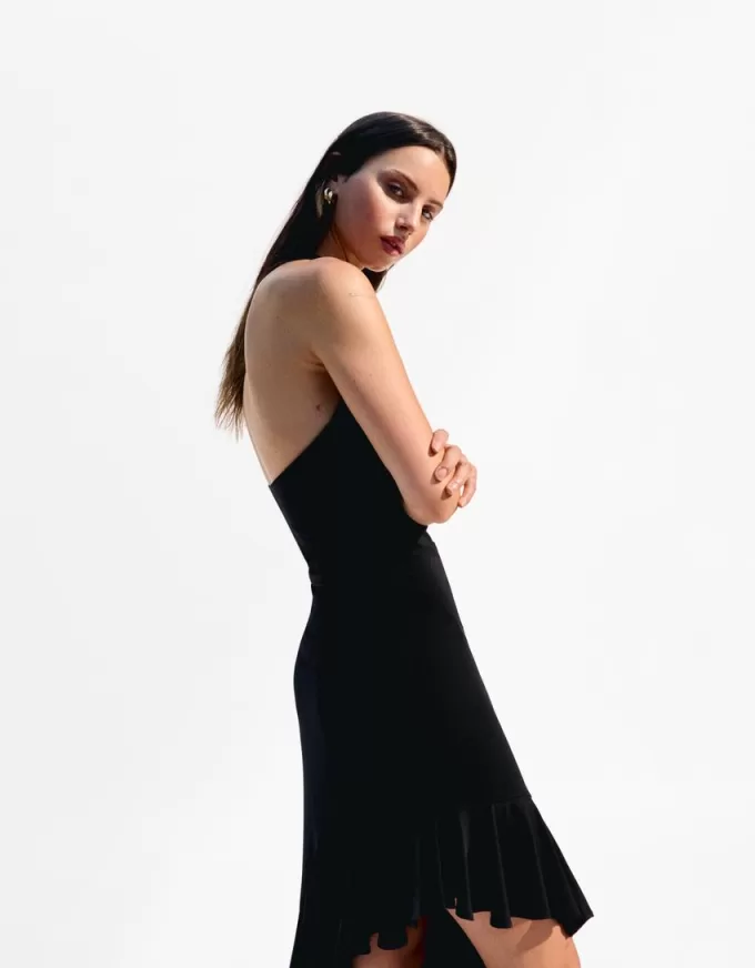 BERSHKA SERIES midi dress with asymmetric hem