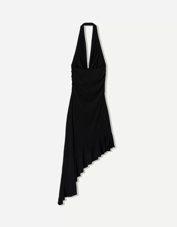 BERSHKA SERIES midi dress with asymmetric hem