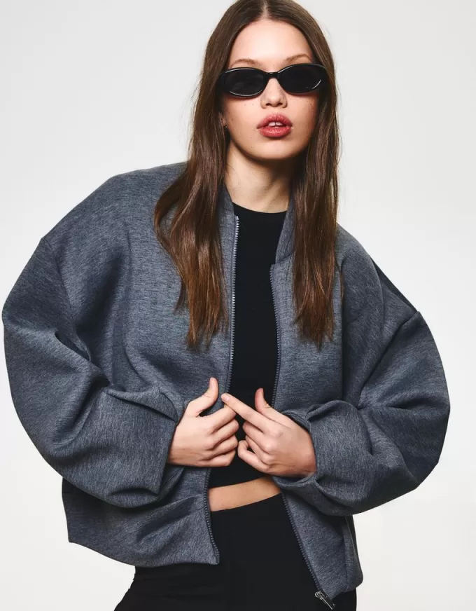 BERSHKA SERIES neoprene-effect jacket BERSHKA SERIES neoprene-effect jacket