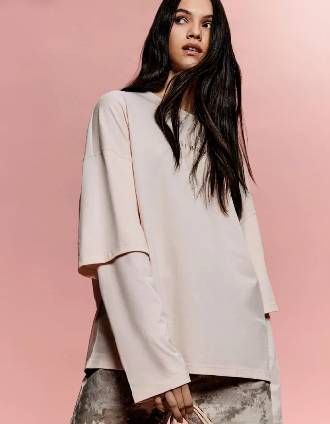 BERSHKA SERIES print double-sleeve T-shirt BERSHKA SERIES print double-sleeve T-shirt