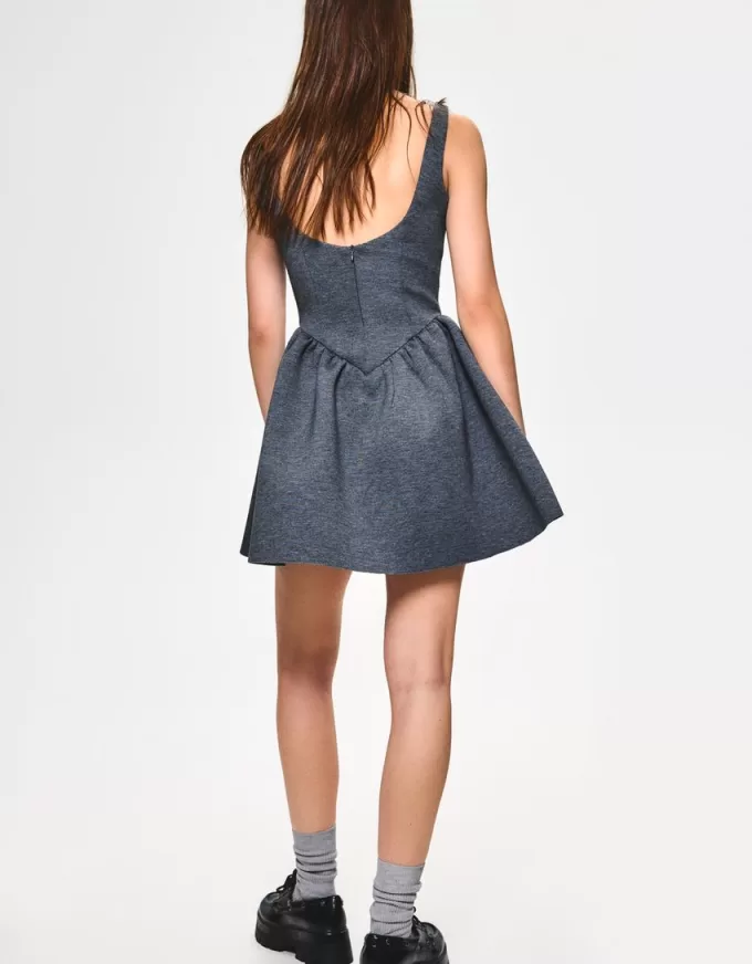 BERSHKA SERIES voluminous neoprene-effect skirt dress BERSHKA SERIES voluminous neoprene-effect skirt dress