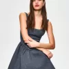 BERSHKA SERIES voluminous neoprene-effect skirt dress BERSHKA SERIES voluminous neoprene-effect skirt dress