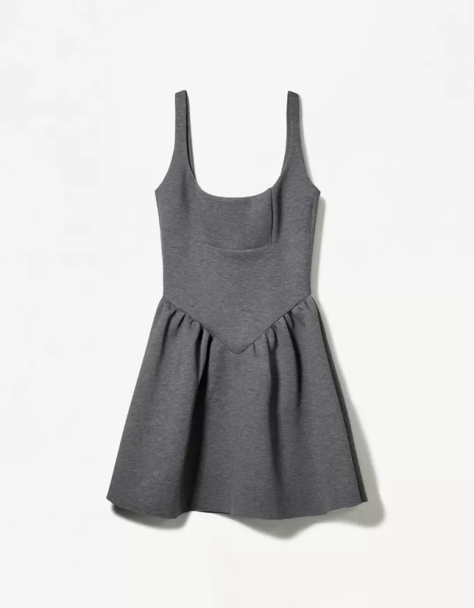 BERSHKA SERIES voluminous neoprene-effect skirt dress BERSHKA SERIES voluminous neoprene-effect skirt dress