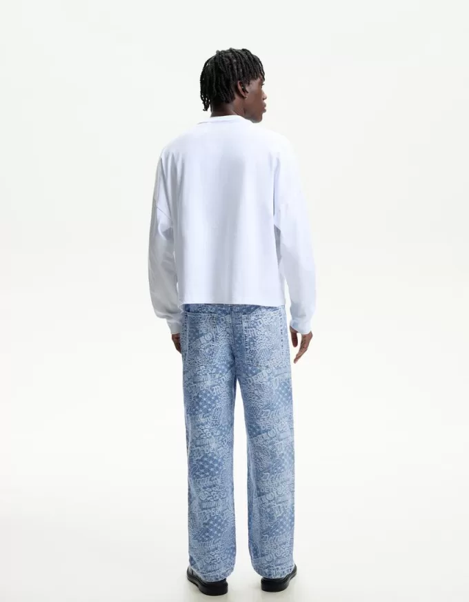 Baggy jacquard jeans