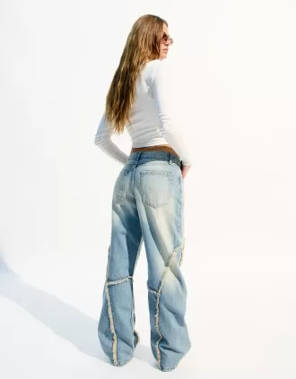 Baggy jeans with fringing