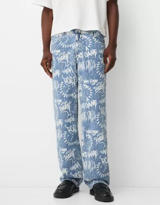 Baggy printed jeans