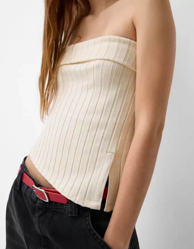 Bandeau top with side slit Bandeau top with side slit