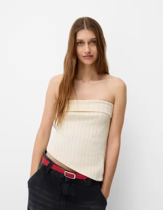 Bandeau top with side slit