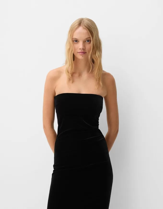 Bandeau velvet midi dress Bandeau velvet midi dress