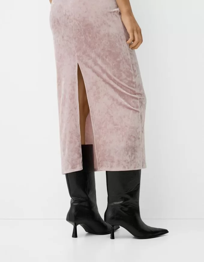 Bandeau velvet midi dress