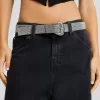 Belt with rhinestone buckle