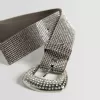 Belt with rhinestone buckle