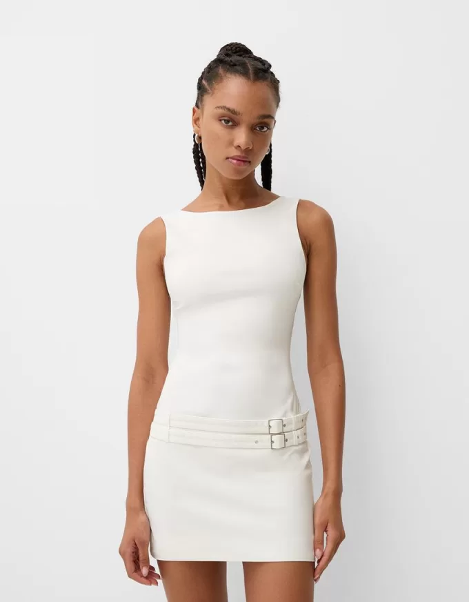 Belted mini dress with buckles Belted mini dress with buckles