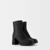 Block heel platform ankle boots