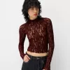 Blonde lace high neck long sleeve T-shirt Blonde lace high neck long sleeve T-shirt