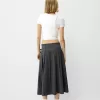 Box pleat midi skirt with a belt detail Box pleat midi skirt with a belt detail