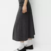 Box pleat midi skirt with a belt detail Box pleat midi skirt with a belt detail