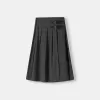 Box pleat midi skirt with a belt detail Box pleat midi skirt with a belt detail