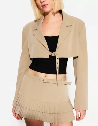 Box pleat mini skirt