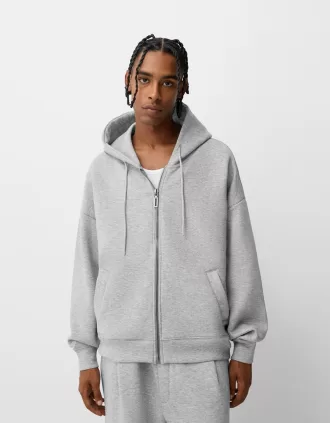 Boxy-fit zip-up hoodie