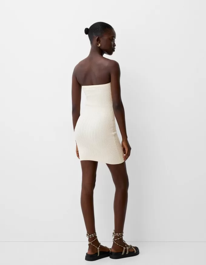 Braided off-the-shoulder mini dress Braided off-the-shoulder mini dress