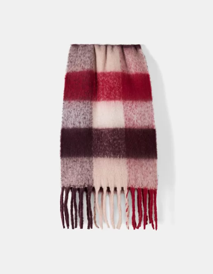 Burgundy check scarf Burgundy check scarf