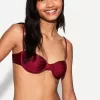 Burgundy gathered bikini top