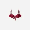 Burgundy gathered bikini top