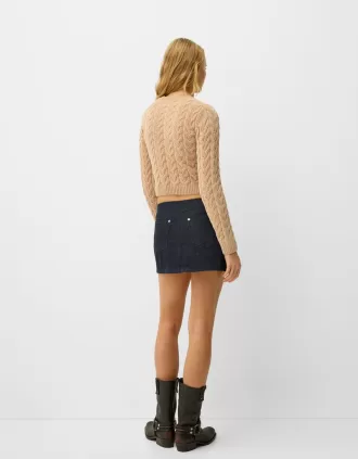 Cable-knit chenille sweater
